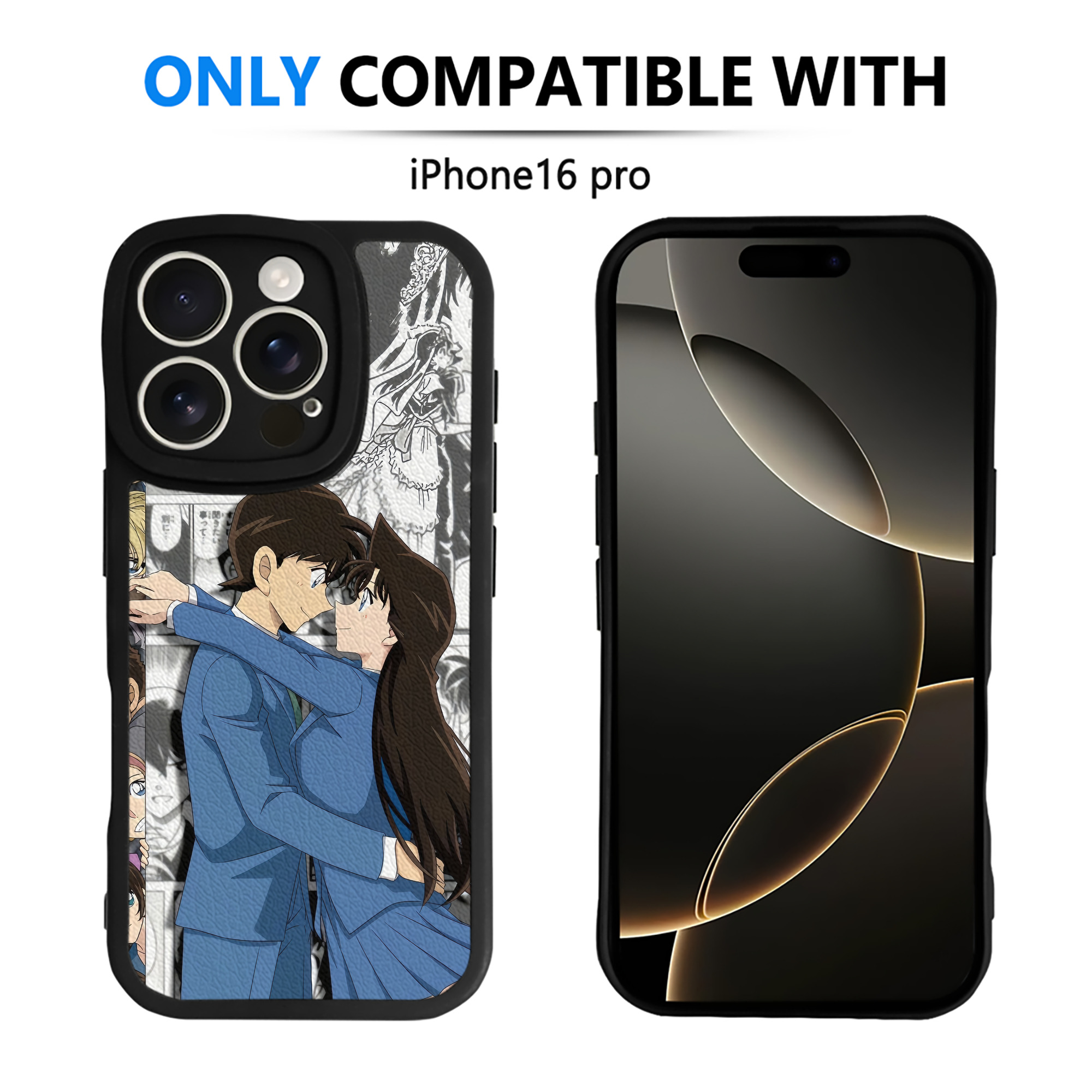 （画像用） 名探偵コナン Detective Conan 【iPhone 16シリーズ対応】シリコンスマホケース（レザー調） 材質：シリコン